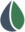 Símbolo em forma de gota da BringGás nas cores verde e cinza, com fundo transparente.